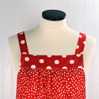 Scrappy Nutcracker Pinafore with no ties, relaxed fit smock with pockets, color-blocked Christmas Apron fits L/XL/2X, ships fast