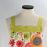 Matilda Floral Pinafore with no ties, relaxed fit smock with pockets, OOAK fall-colored apron fits L/XL/2X, ships fast