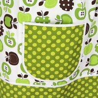 Green Apples Pinafore Apron with no ties, relaxed fit smock with pockets, standard size fits L-XL-2X, SHIPS FAST