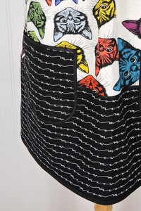 Catfinity Scrapbuster Pinafore Apron with no ties, relaxed fit smock with pockets, cat lover apron, ready to ship fits LXL/2X