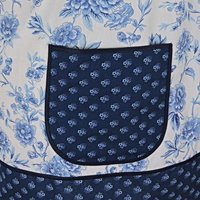 Ballycastle Chintz Blue & White Floral Pinafore Apron with no ties, smock apron with pockets made-to-order XS to 5X