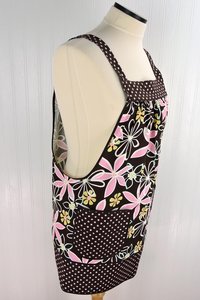 Daisy Dreams Pinafore with no ties (straps go straight over shoulders) relaxed fit smock with pockets, fits L/XL/2X, ready to ship now