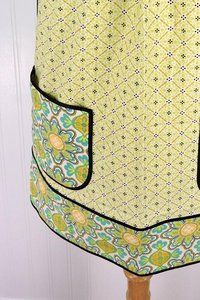 Vintage Paisley Pinafore Apron with no ties, relaxed fit smock with pockets fits L/XL/2X, Grandmacore kitchen, Ready to Ship