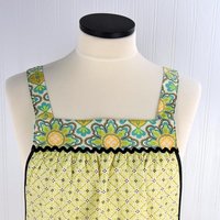 Vintage Paisley Pinafore Apron with no ties, relaxed fit smock with pockets fits L/XL/2X, Grandmacore kitchen, Ready to Ship