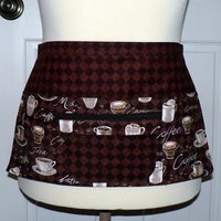 Coffee Time multi-pocket apron with zipper pocket Waitress- Vendor- Teacher- Barista- Farmers Market- Groomer 2 sizes