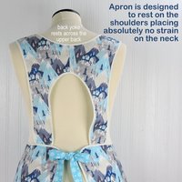 Winter Towne 50s Smock Apron with kangaroo pocket, relaxed fit with no neck ties (H-back apron) fits sizes large or X-large, ready to ship