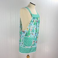 XS - 5X Gnome Wonderland Pinafore with no ties (straps go straight over the shoulders) relaxed fit smock with pockets, handmade to order