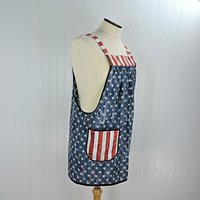Stars and Stripes Scrapbuster Pinafore with no ties (straps go straight over the shoulders) patriotic flag smock apron with pockets, XS - 5X