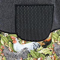 Larger Rooster SCRAPBUSTER Pinafore Apron with no ties, relaxed fit smock with pockets, farmhouse kitchen apron, ready to ship fits 3X/4X/5X