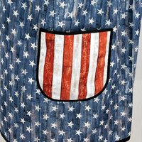 Stars and Stripes Scrapbuster Pinafore with no ties (straps go straight over the shoulders) patriotic flag smock apron with pockets, XS - 5X