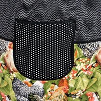 Roosters SCRAPBUSTER Pinafore Apron with no ties, relaxed fit smock with pockets, farmhouse kitchen apron, ready to ship, fits L/XL/2X