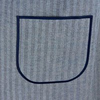 Herringbone Stripe Denim Pinafore with no ties (straps go straight over shoulders) relaxed fit apron, sturdy artist smock w/ pockets XS - 5X