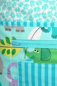 Elephants Multi-Pocket Apron great for waitress, vendor, photographer, cute teacher apron with money pocket, 2 sizes