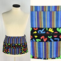 Alphabet Stripe Multi-Pocket Apron with zipper money pocket for teachers, waitresses, daycare, 2 sizes made-to-order