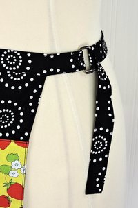 Strawberry Multi-Pocket Apron is great for waitress, vendor; cute teacher apron with money pocket, ready to ship fits waists up to 40 inches
