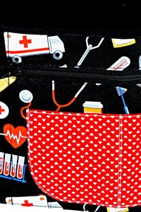 OOAK Medical Supplies Multi-Pocket Apron is great for Doctors, School Nurses, CNA, ER, Vet Techs, ready to ship, fits waists up to 40 inches