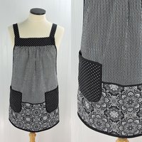 Fancy Medallion 2 Scrapbuster Pinafore with no ties (straps go straight over the shoulder), relaxed fit smock with pocket, L/XL/2X ships now