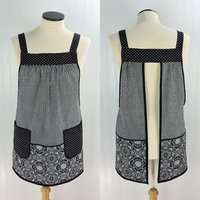 Fancy Medallion 2 Scrapbuster Pinafore with no ties (straps go straight over the shoulder), relaxed fit smock with pocket, L/XL/2X ships now