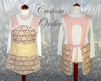 Customized 50s Smock Apron (choose your fabrics) relaxed fit smock w/ pocket options, H-back style (no neck ties) XS - 4X