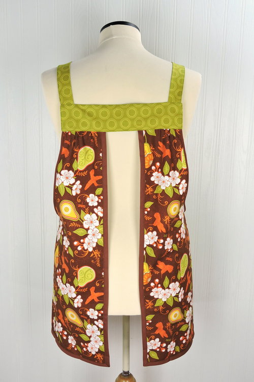 Fall Decadence Pinafore with no ties, relaxed fit smock with pockets, autumn farmhouse apron fits L/XL/2X, ready to ship now