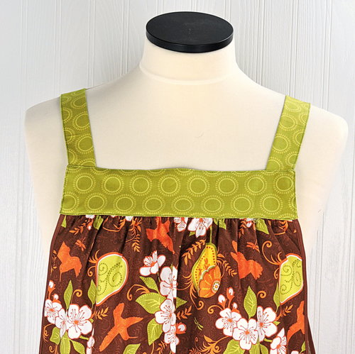 Fall Decadence Pinafore with no ties, relaxed fit smock with pockets, autumn farmhouse apron fits L/XL/2X, ready to ship now