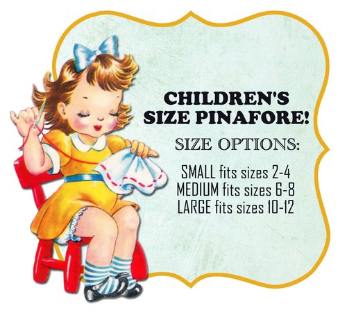 Custom Planned Children's Pinafore Apron with no ties, relaxed fit smock with pockets, 3 sizes, mini-me apron