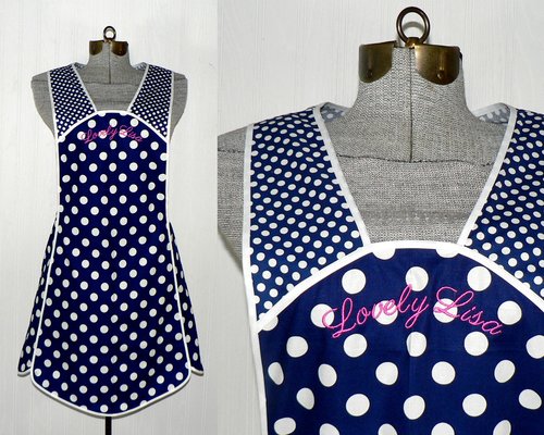 EMBROIDERY added to an apron purchased from my shop (name, short phrase, or monogram)