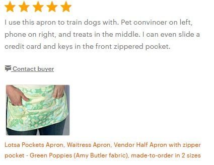 Multi-Pocket Apron with zipper money pocket for waitress, teachers, massage therapists, OOP Amy Butler Green Poppies 2 sizes made-to-order