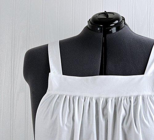 Customized XS-5X Pinafore Apron with no ties in solid colored KONA cotton, relaxed fit smock with pockets, choose your color