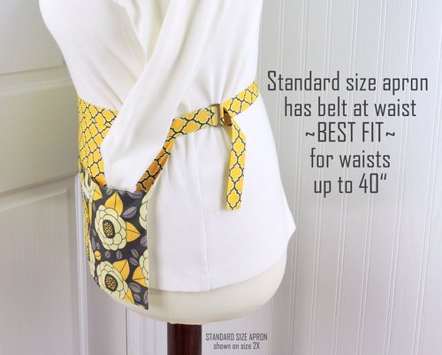 SHIPS FAST~ Granite Bloom Multi-Pocket Apron with zipper pocket fits waists up to 40 inches, delightful ready to ship gift for her