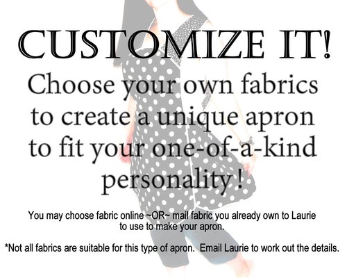 Customized 50s Smock Apron (choose your fabrics) relaxed fit smock w/ pocket options, H-back style (no neck ties) XS - 4X