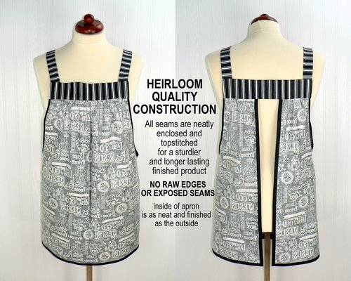 King of Kings Pinafore with no ties, relaxed fit smock with pockets, church potluck apron, LAST ONE made to order XS to Plus Size