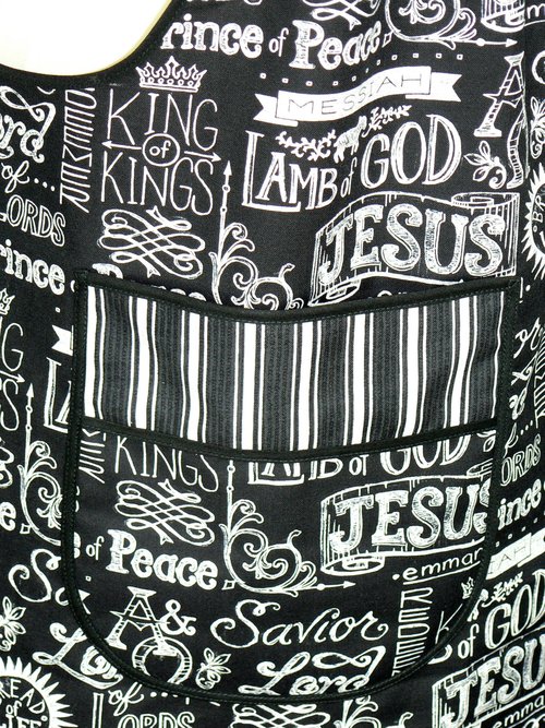 King of Kings Pinafore with no ties, relaxed fit smock with pockets, church potluck apron, LAST ONE made to order XS to Plus Size