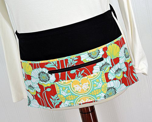 Pristine Poppy Multi-Pocket Apron for teachers, vendors, photographers, servers includes zipper money pocket 2 sizes