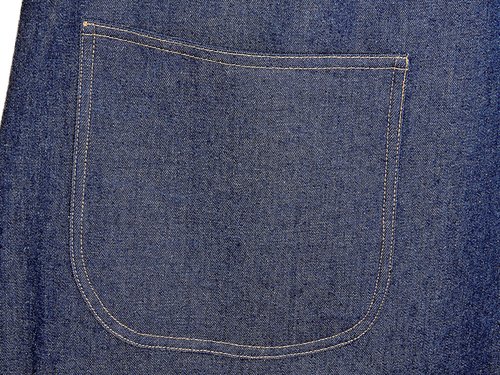 Indigo Denim Pinafore Apron with no ties (relaxed fit) very sturdy artist smock with pockets, made-to-order XS to 5X