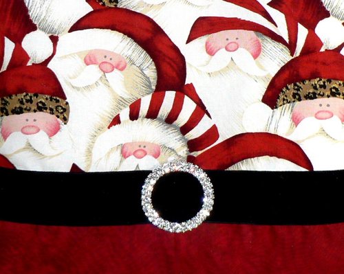 Santa Claus Tote with velvet belt and rhinestone buckle, Holiday Leopard Santa Shoulder Bag, handmade after order