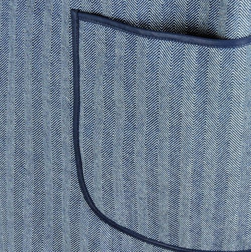 Herringbone Stripe Denim Pinafore with no ties, relaxed fit denim apron, very sturdy artist smock w/ pockets XS to 5X