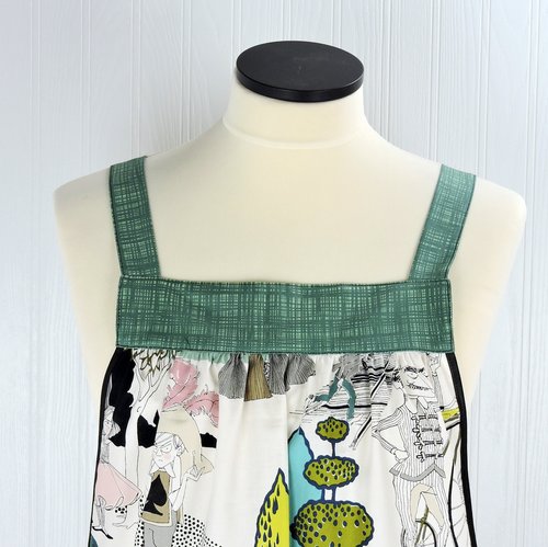 SHIPS FAST~ A Ghastlie Pastoral in Potion Blue Pinafore Apron with no ties fits L/XL/2X, relaxed fit smock with pockets ready to ship