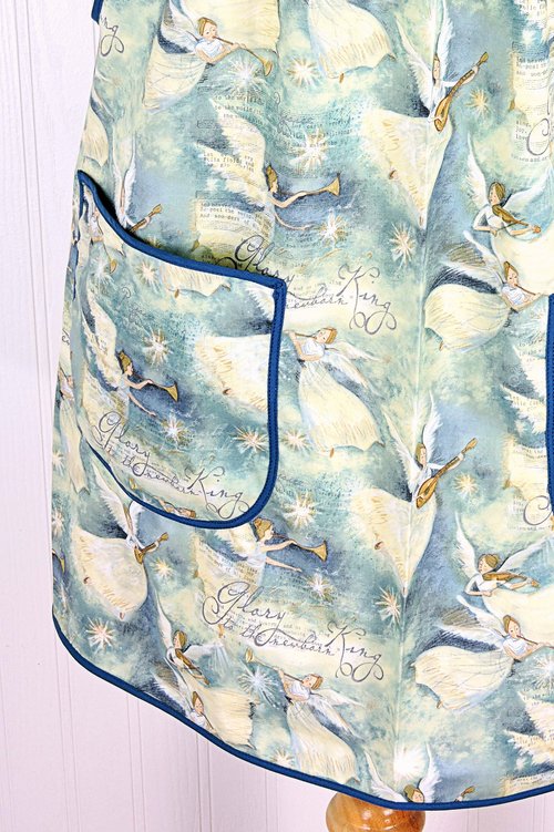 SHIPS FAST~ Glory to the King Pinafore with no ties, relaxed fit smock with pockets fits L/XL/2X, Christmas baking apron ready to ship