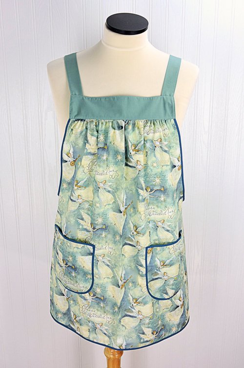 SHIPS FAST~ Glory to the King Pinafore with no ties, relaxed fit smock with pockets fits L/XL/2X, Christmas baking apron ready to ship