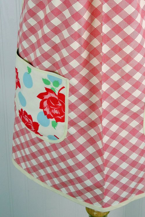 SHIPS FAST~ Cheeky Picnic Pinafore with no ties, relaxed fit smock with pockets, retro farmhouse apron, standard size L-XL-2X ready to ship