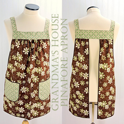 SHIPS FAST~ Grandma's House Pinafore Apron with no ties, relaxed fit smock with pockets, standard size fits L-XL-2X, ready to ship