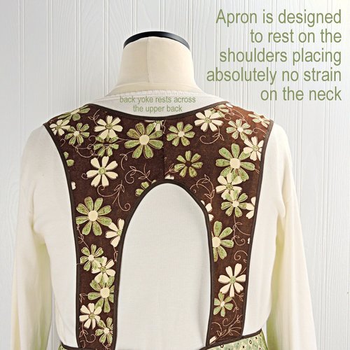 SHIPS FAST~ Grandma's House 50s Style Smock Apron, comfortable relaxed fit apron (H back style doesn't touch neck) last one fits L/XL