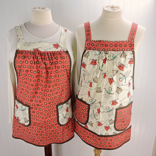 SHIPS FAST~ Domestic Diva Apron Toss Pinafore Apron with no ties, relaxed fit smock with pockets, standard size fits L-XL-2X, ready to ship