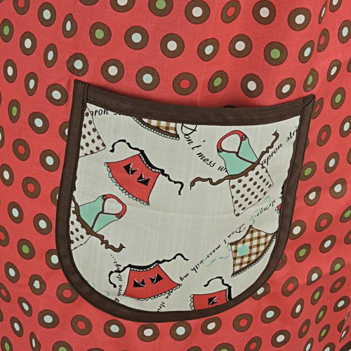 Domestic Diva Polka Dot Pinafore Apron with no ties, relaxed fit smock with pockets, standard size fits L-XL-2X, ready to ship