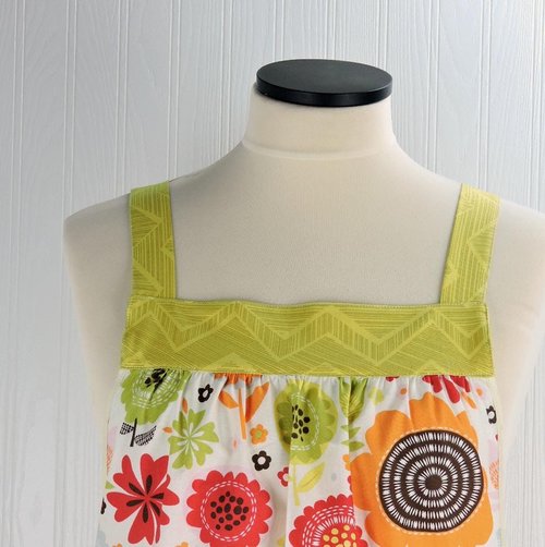 Matilda Floral Pinafore with no ties, relaxed fit smock with pockets, OOAK fall-colored apron fits L/XL/2X, ships fast