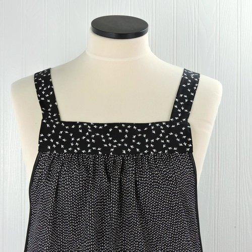 Chicken Scratch SCRAPBUSTER Pinafore Apron with no ties, relaxed fit smock with pockets, farmhouse kitchen apron, 2 sizes ready to ship
