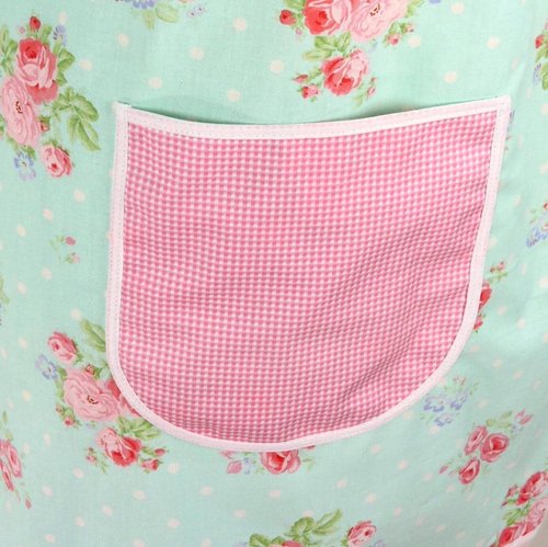 Pastel Polka Dots & Posies Pinafore with no ties (straps go straight over shoulders) relaxed fit smock with pockets, made-to-order XS to 5X