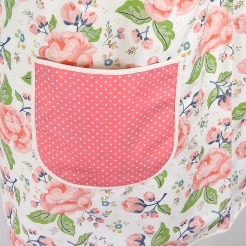 Charmed Floral Pinafore with no ties (straps go straight over shoulders) relaxed fit smock with pockets, made-to-order from XS to 5X