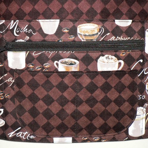 Coffee Time multi-pocket apron with zipper pocket Waitress- Vendor- Teacher- Barista- Farmers Market- Groomer 2 sizes